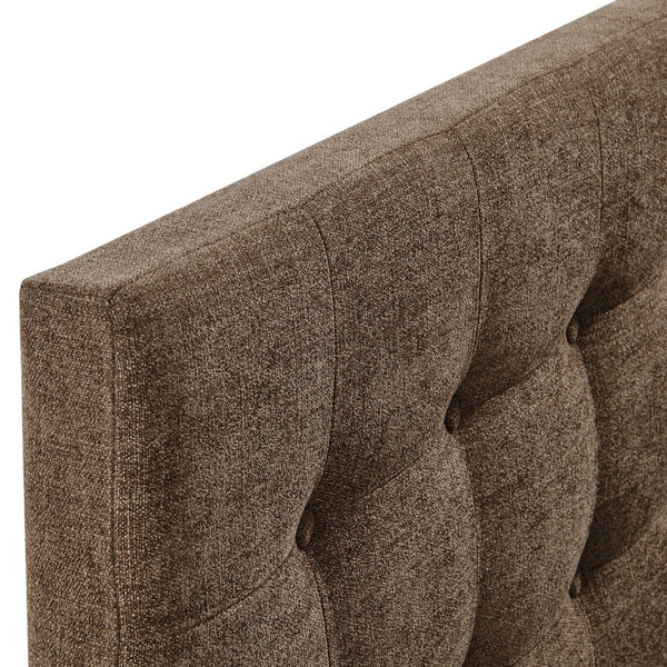 Modway Furniture Emily Button Tufted Upholstered Headboard for Twin Beds with Adjustable Height Mounting Mocha MOD-7281-MOC