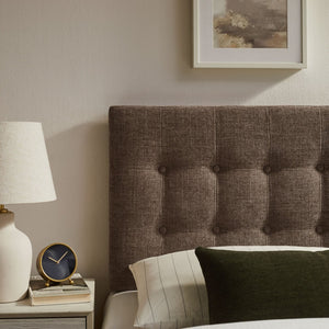 Modway Furniture Emily Button Tufted Upholstered Headboard for Twin Beds with Adjustable Height Mounting Mocha MOD-7281-MOC