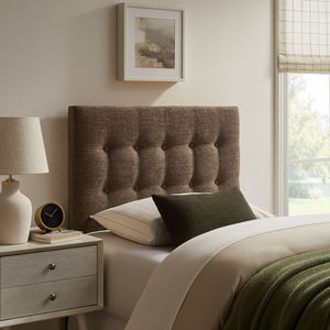 Modway Furniture Emily Button Tufted Upholstered Headboard for Twin Beds with Adjustable Height Mounting Mocha MOD-7281-MOC