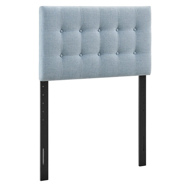 Modway Furniture Emily Button Tufted Upholstered Headboard for Twin Beds with Adjustable Height Mounting Sky Blue MOD-7281-SKY