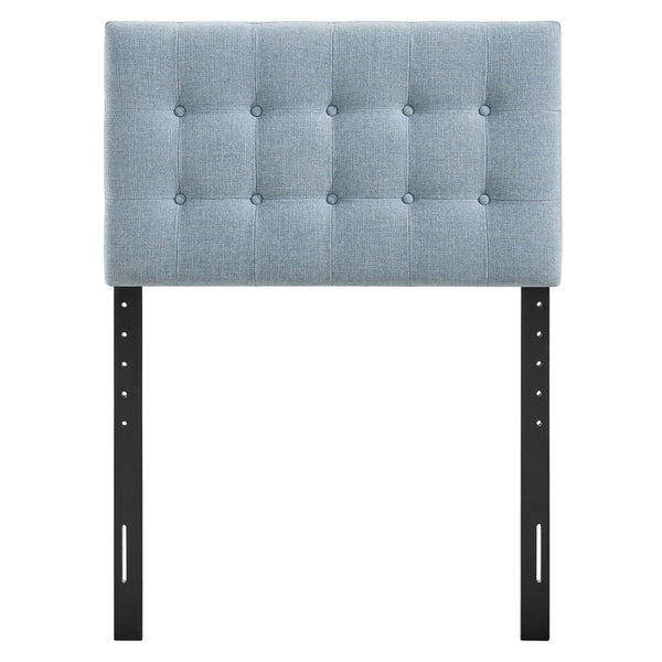 Modway Furniture Emily Button Tufted Upholstered Headboard for Twin Beds with Adjustable Height Mounting Sky Blue MOD-7281-SKY