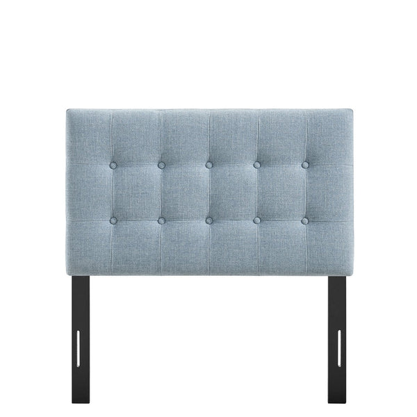Modway Furniture Emily Button Tufted Upholstered Headboard for Twin Beds with Adjustable Height Mounting Sky Blue MOD-7281-SKY