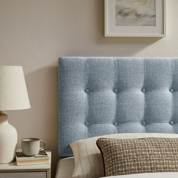 Modway Furniture Emily Button Tufted Upholstered Headboard for Twin Beds with Adjustable Height Mounting Sky Blue MOD-7281-SKY