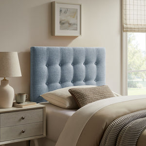 Modway Furniture Emily Button Tufted Upholstered Headboard for Twin Beds with Adjustable Height Mounting Sky Blue MOD-7281-SKY