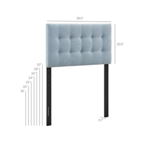 Modway Furniture Emily Button Tufted Upholstered Headboard for Twin Beds with Adjustable Height Mounting Sky Blue MOD-7281-SKY