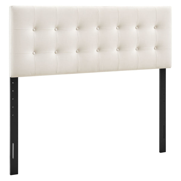 Modway Furniture Emily Button Tufted Performance Velvet Upholstered Headboard for Full Beds by Modway Alabaster MOD-7282-ALA