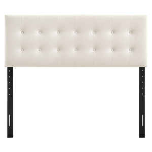 Modway Furniture Emily Button Tufted Performance Velvet Upholstered Headboard for Full Beds by Modway Alabaster MOD-7282-ALA