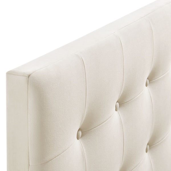 Modway Furniture Emily Button Tufted Performance Velvet Upholstered Headboard for Full Beds by Modway Alabaster MOD-7282-ALA