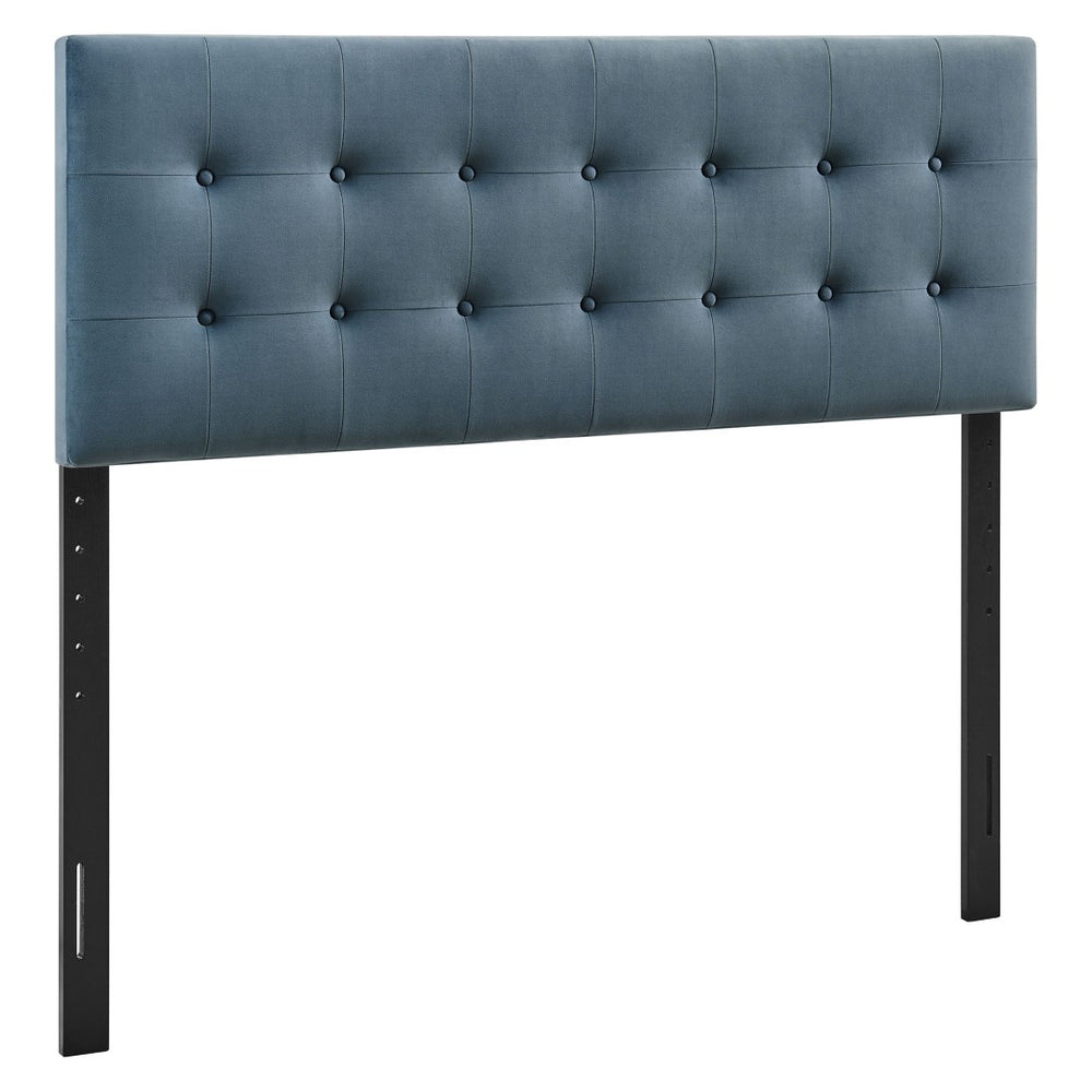 Modway Furniture Emily Button Tufted Performance Velvet Upholstered Headboard for Full Beds by Modway Cadet Blue MOD-7282-CAB