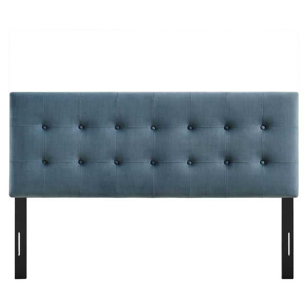 Modway Furniture Emily Button Tufted Performance Velvet Upholstered Headboard for Full Beds by Modway Cadet Blue MOD-7282-CAB