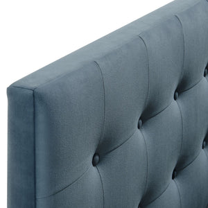 Modway Furniture Emily Button Tufted Performance Velvet Upholstered Headboard for Full Beds by Modway Cadet Blue MOD-7282-CAB