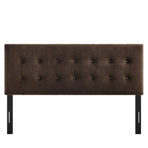 Modway Furniture Emily Button Tufted Performance Velvet Upholstered Headboard for Full Beds by Modway Chocolate Brown MOD-7282-CHB