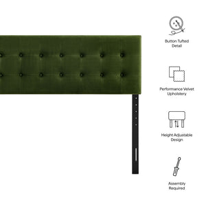 Modway Furniture Emily Button Tufted Performance Velvet Upholstered Headboard for Full Beds by Modway Moss Green MOD-7282-MOG
