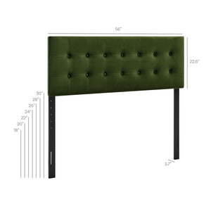 Modway Furniture Emily Button Tufted Performance Velvet Upholstered Headboard for Full Beds by Modway Moss Green MOD-7282-MOG