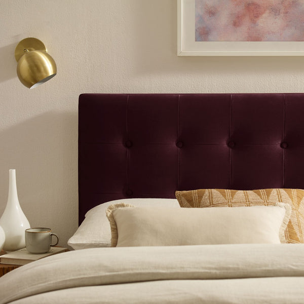 Modway Furniture Emily Button Tufted Performance Velvet Upholstered Headboard for Full Beds by Modway Mulberry MOD-7282-MUL