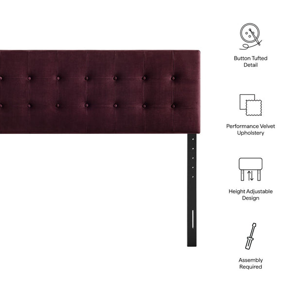 Modway Furniture Emily Button Tufted Performance Velvet Upholstered Headboard for Full Beds by Modway Mulberry MOD-7282-MUL