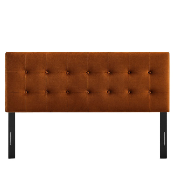 Modway Furniture Emily Button Tufted Performance Velvet Upholstered Headboard for Full Beds by Modway Rust MOD-7282-RUS