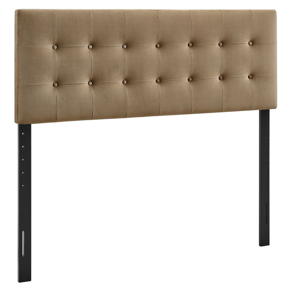 Modway Furniture Emily Button Tufted Performance Velvet Upholstered Headboard for Full Beds by Modway Taupe MOD-7282-TAU