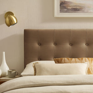 Modway Furniture Emily Button Tufted Performance Velvet Upholstered Headboard for Full Beds by Modway Taupe MOD-7282-TAU
