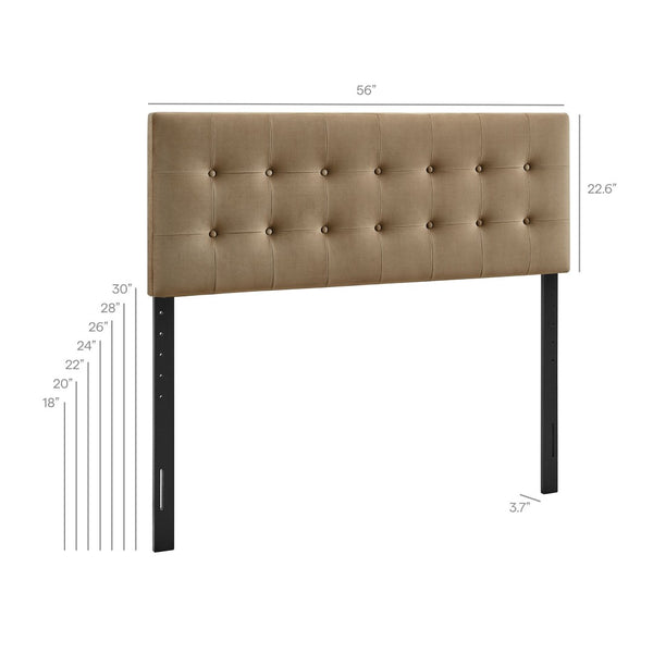 Modway Furniture Emily Button Tufted Performance Velvet Upholstered Headboard for Full Beds by Modway Taupe MOD-7282-TAU