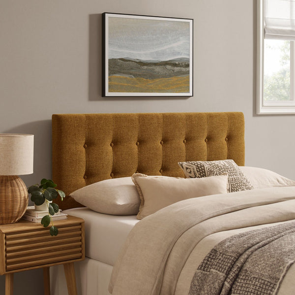 Modway Furniture Emily Button Tufted Upholstered Headboard for Full Beds with Adjustable Mounting Positions Copper MOD-7283-COP