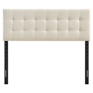 Modway Furniture Emily Button Tufted Upholstered Headboard for Full Beds with Adjustable Mounting Positions Ecru MOD-7283-ECR