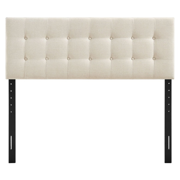 Modway Furniture Emily Button Tufted Upholstered Headboard for Full Beds with Adjustable Mounting Positions Ecru MOD-7283-ECR