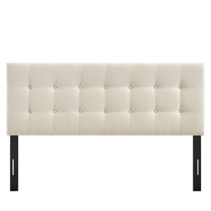 Modway Furniture Emily Button Tufted Upholstered Headboard for Full Beds with Adjustable Mounting Positions Ecru MOD-7283-ECR