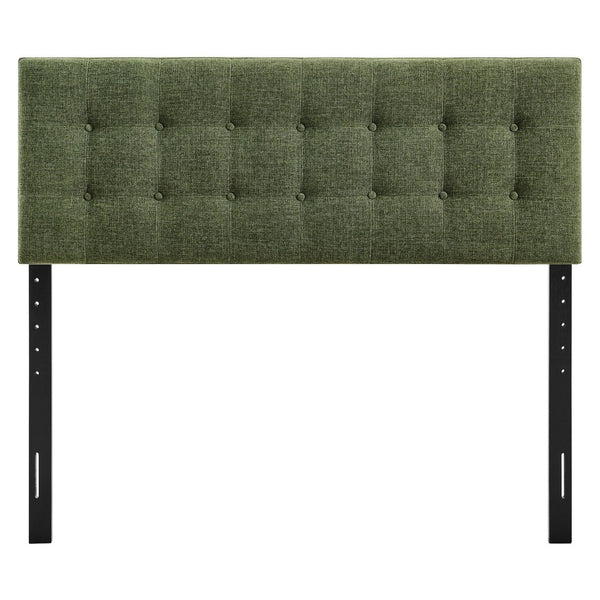 Modway Furniture Emily Button Tufted Upholstered Headboard for Full Beds with Adjustable Mounting Positions Foliage MOD-7283-FOL