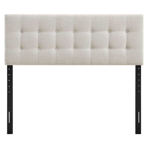 Modway Furniture Emily Button Tufted Upholstered Headboard for Full Beds with Adjustable Mounting Positions Linen MOD-7283-LIN