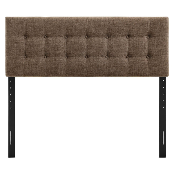 Modway Furniture Emily Button Tufted Upholstered Headboard for Full Beds with Adjustable Mounting Positions Mocha MOD-7283-MOC