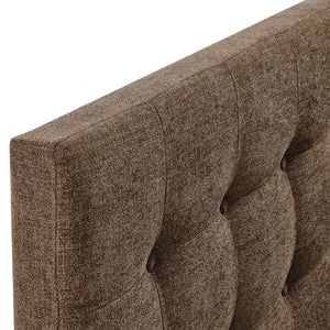 Modway Furniture Emily Button Tufted Upholstered Headboard for Full Beds with Adjustable Mounting Positions Mocha MOD-7283-MOC