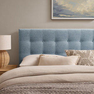 Modway Furniture Emily Button Tufted Upholstered Headboard for Full Beds with Adjustable Mounting Positions Sky Blue MOD-7283-SKY