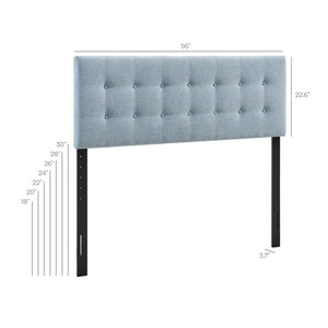 Modway Furniture Emily Button Tufted Upholstered Headboard for Full Beds with Adjustable Mounting Positions Sky Blue MOD-7283-SKY