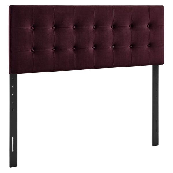 Modway Furniture Emily Button Tufted Performance Velvet Headboard for Queen Beds Modern Bedroom Mulberry MOD-7284-MUL