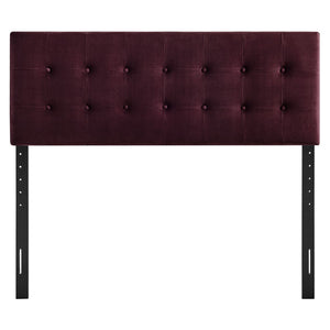 Modway Furniture Emily Button Tufted Performance Velvet Headboard for Queen Beds Modern Bedroom Mulberry MOD-7284-MUL