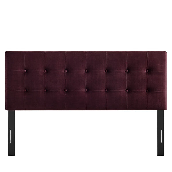 Modway Furniture Emily Button Tufted Performance Velvet Headboard for Queen Beds Modern Bedroom Mulberry MOD-7284-MUL