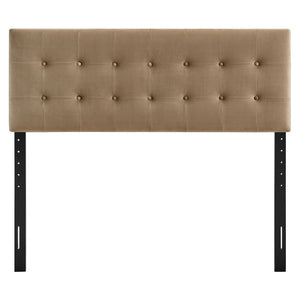 Modway Furniture Emily Button Tufted Performance Velvet Headboard for Queen Beds Modern Bedroom Taupe MOD-7284-TAU