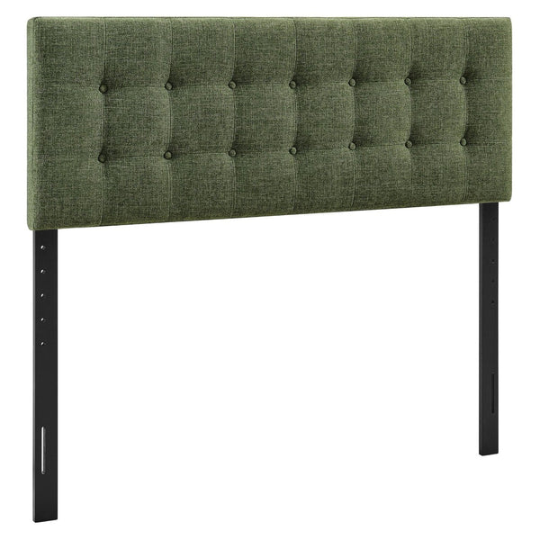 Modway Furniture Emily Modway Button Tufted Queen Headboard Upholstered for a Tailored Bedroom Look Foliage MOD-7285-FOL