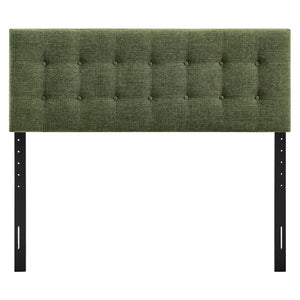 Modway Furniture Emily Modway Button Tufted Queen Headboard Upholstered for a Tailored Bedroom Look Foliage MOD-7285-FOL