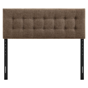 Modway Furniture Emily Modway Button Tufted Queen Headboard Upholstered for a Tailored Bedroom Look Mocha MOD-7285-MOC