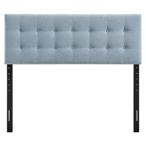 Modway Furniture Emily Modway Button Tufted Queen Headboard Upholstered for a Tailored Bedroom Look Sky Blue MOD-7285-SKY