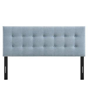 Modway Furniture Emily Modway Button Tufted Queen Headboard Upholstered for a Tailored Bedroom Look Sky Blue MOD-7285-SKY