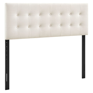 Modway Furniture Emily Modway Button Tufted Performance Velvet King Headboard for Modern Bedrooms Alabaster MOD-7286-ALA