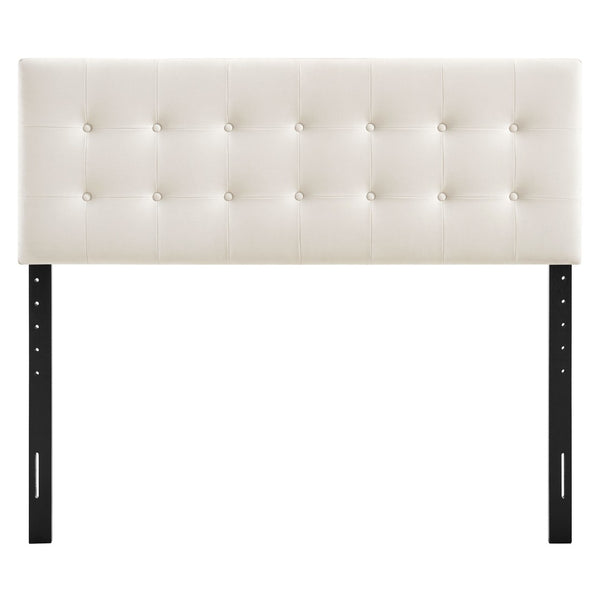 Modway Furniture Emily Modway Button Tufted Performance Velvet King Headboard for Modern Bedrooms Alabaster MOD-7286-ALA