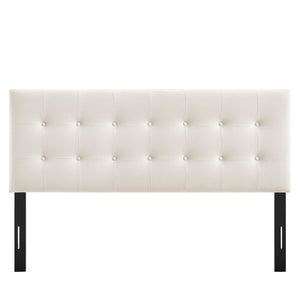 Modway Furniture Emily Modway Button Tufted Performance Velvet King Headboard for Modern Bedrooms Alabaster MOD-7286-ALA