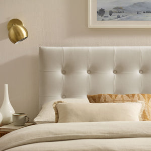 Modway Furniture Emily Modway Button Tufted Performance Velvet King Headboard for Modern Bedrooms Alabaster MOD-7286-ALA