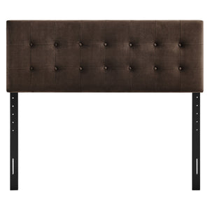 Modway Furniture Emily Modway Button Tufted Performance Velvet King Headboard for Modern Bedrooms Chocolate Brown MOD-7286-CHB
