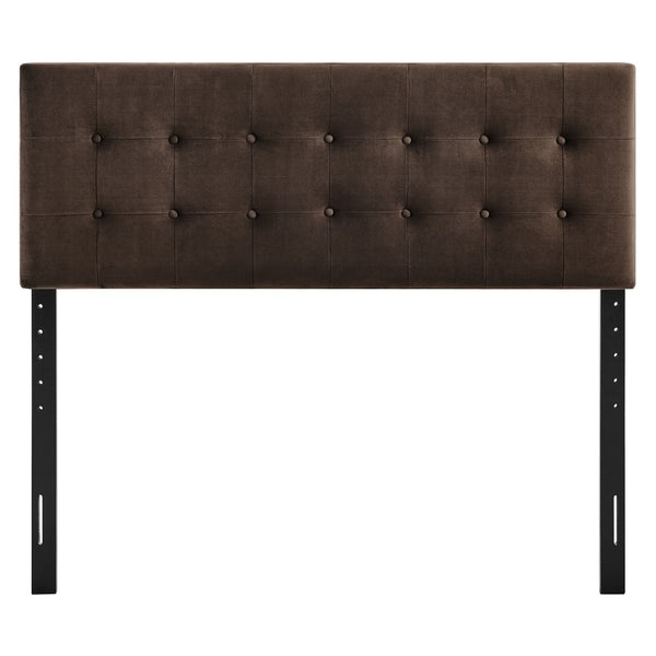Modway Furniture Emily Modway Button Tufted Performance Velvet King Headboard for Modern Bedrooms Chocolate Brown MOD-7286-CHB