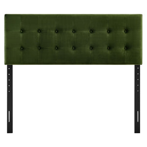 Modway Furniture Emily Modway Button Tufted Performance Velvet King Headboard for Modern Bedrooms Moss Green MOD-7286-MOG